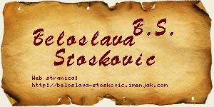 Beloslava Stošković vizit kartica